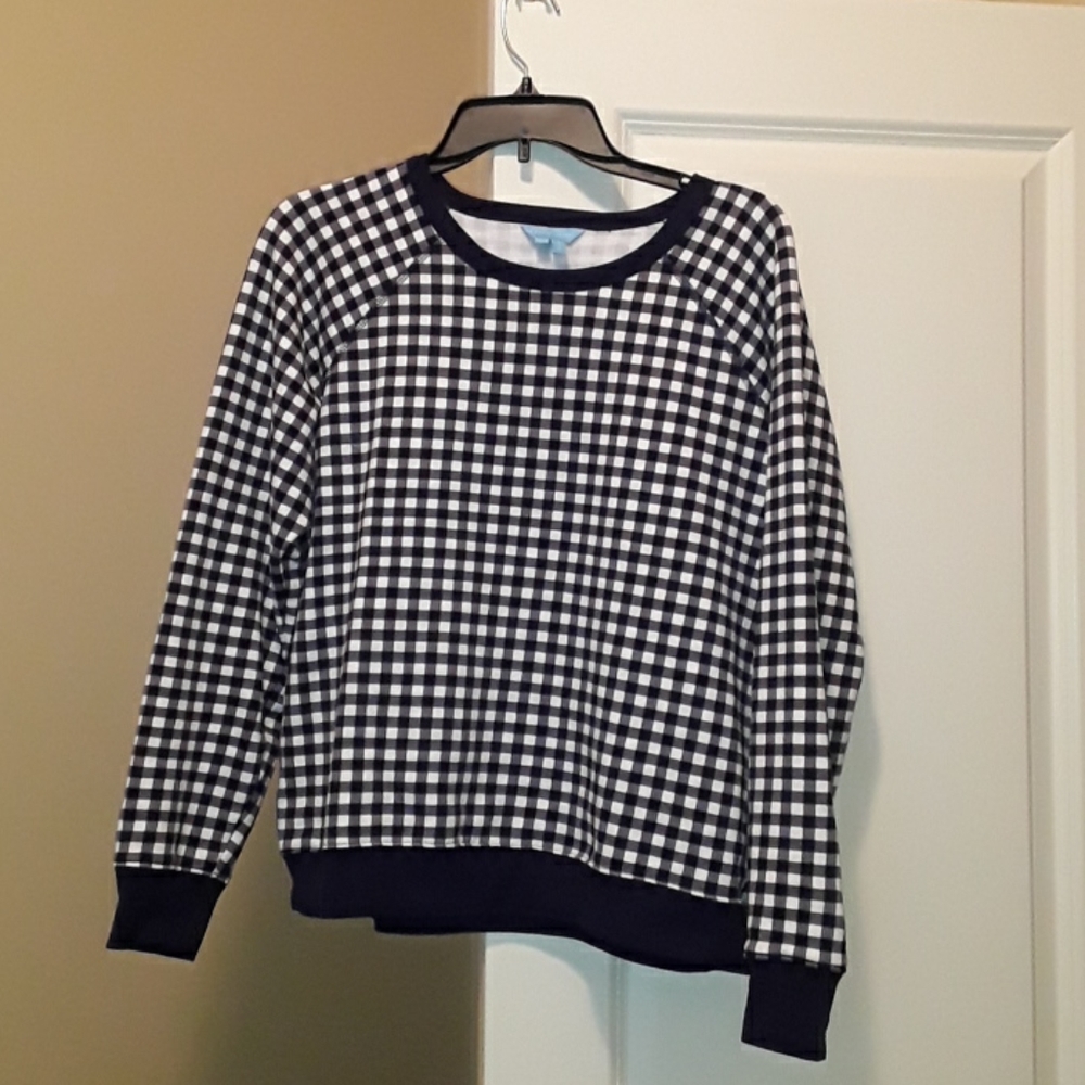 Navy Draper James Gingham Sweatshirt